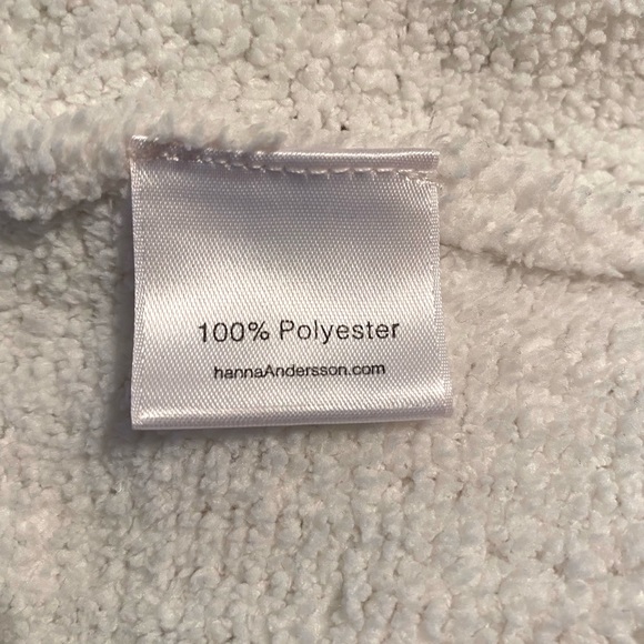 Hanna Andersson White Hooded Cardigan Sweater Zip Up Pom Poms Size 140 US 10 - Picture 8 of 9